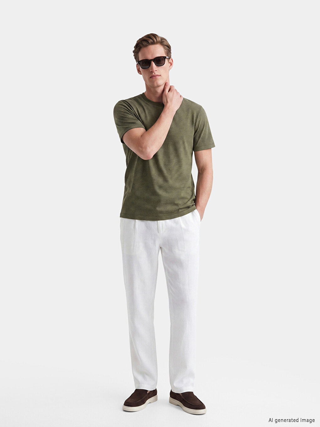 Crew Neck Striped Men's T-Shirt-1