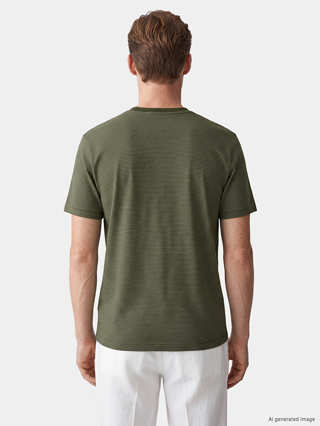 Crew Neck Striped Men's T-Shirt-3
