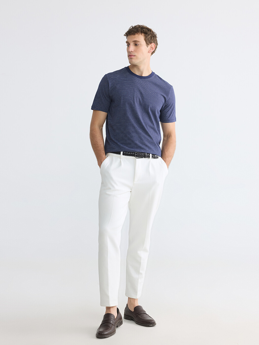 Crew Neck Striped Men's T-Shirt-1
