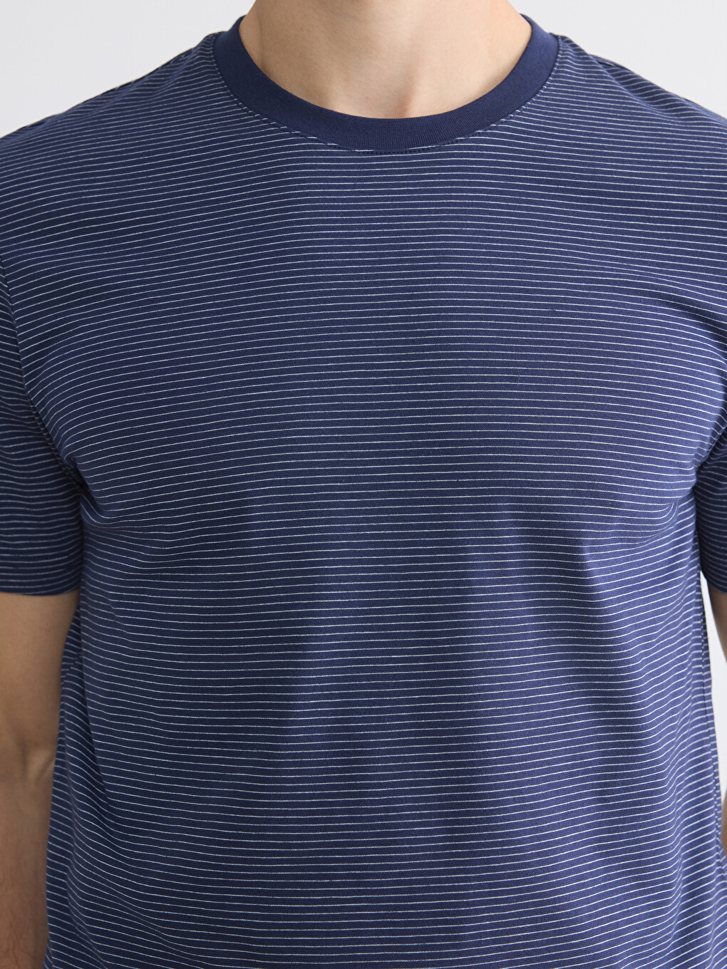 Crew Neck Striped Men's T-Shirt-2