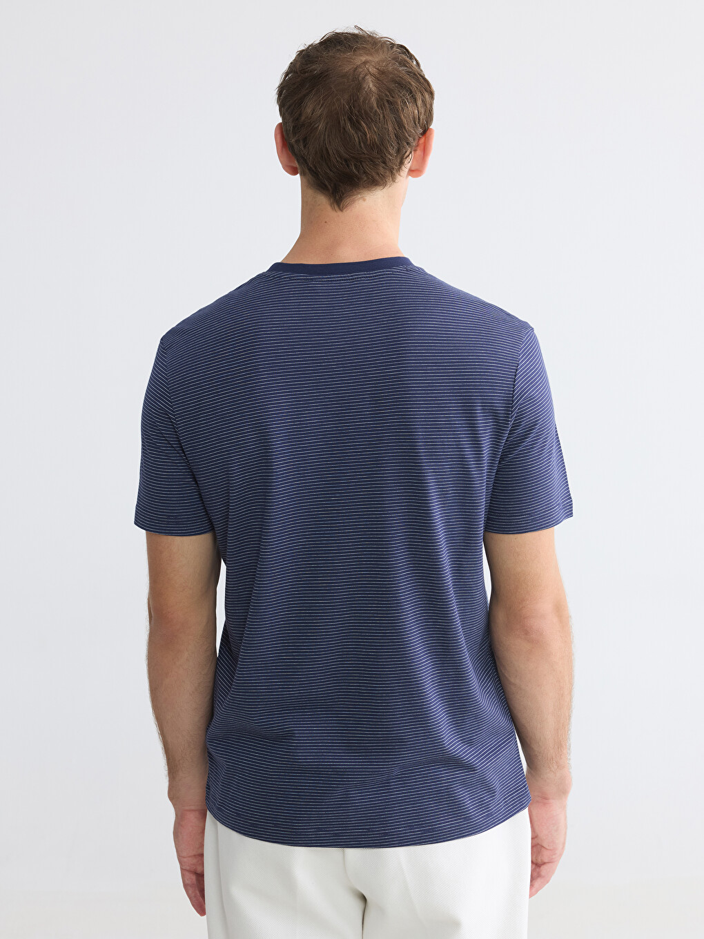 Crew Neck Striped Men's T-Shirt-3
