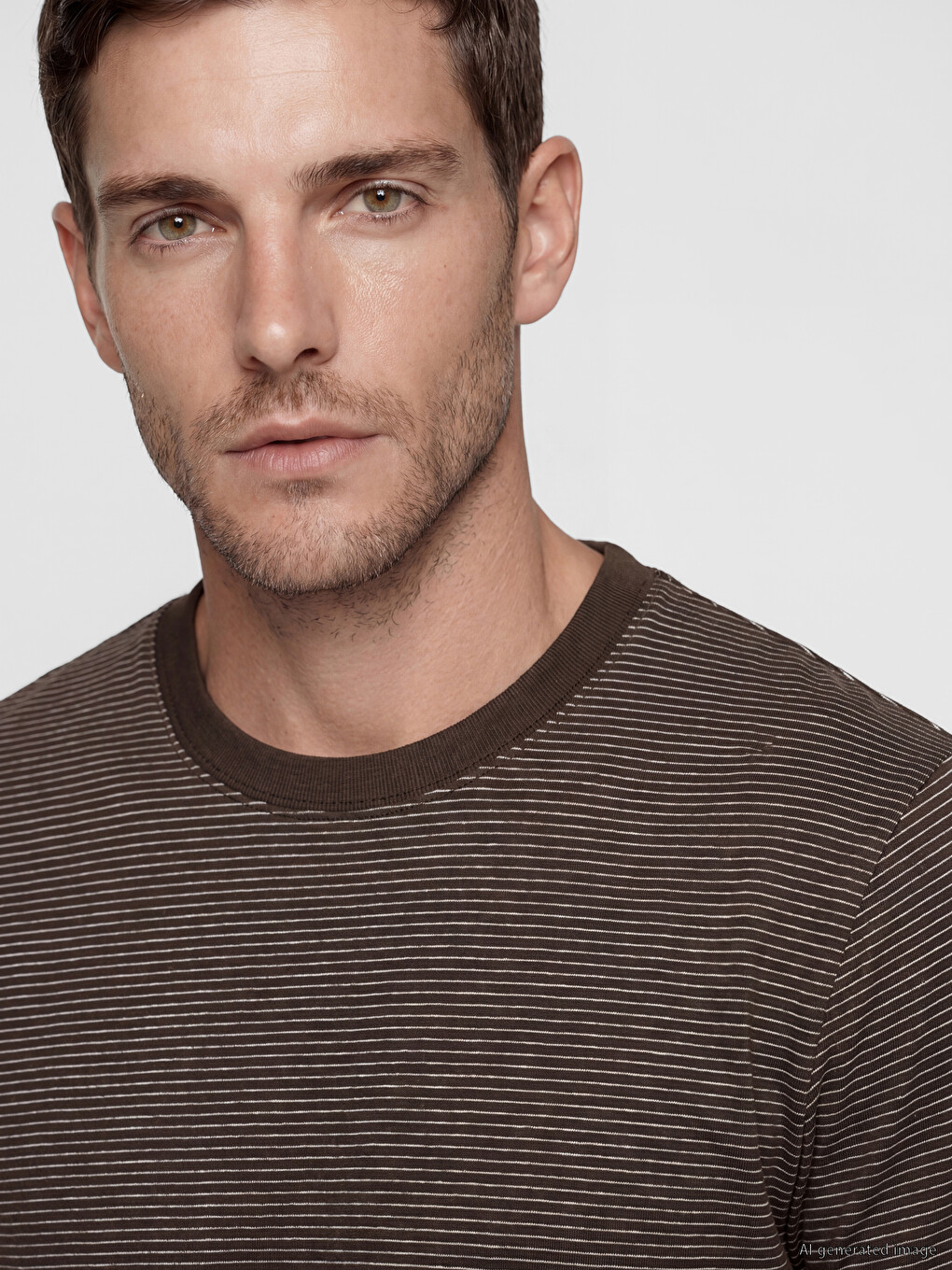 Crew Neck Striped Men's T-Shirt-2