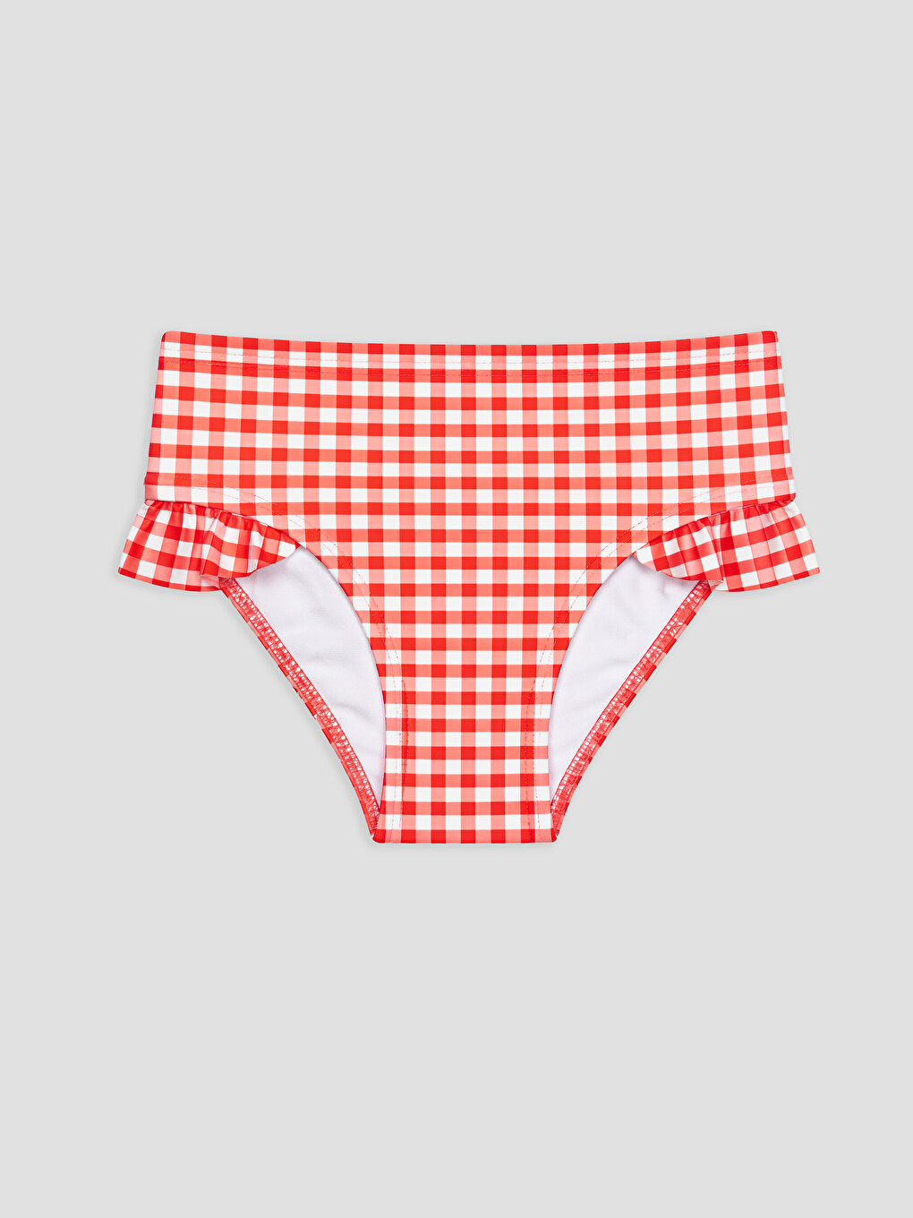 Kırmızı Ekose Kız Çocuk Bikini-2