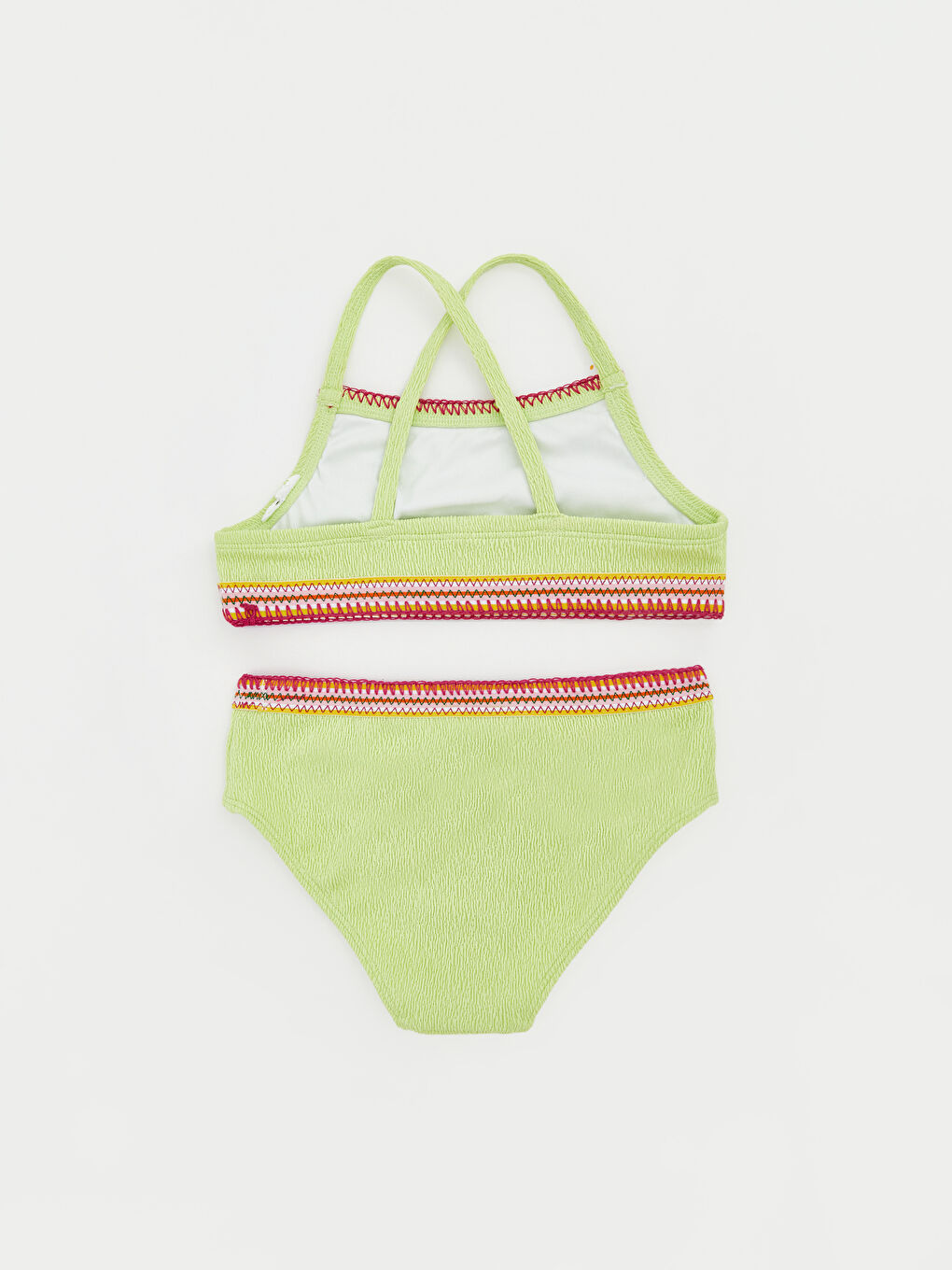 Yeşil Nakışlı Kız Çocuk Bikini-1