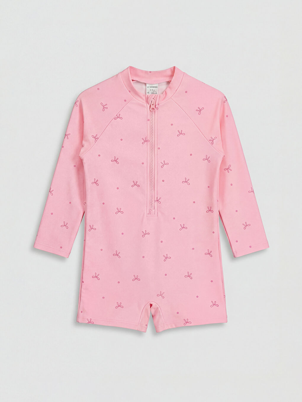 Pembe Kız Çocuk Şapkalı Mayo Takımı-1