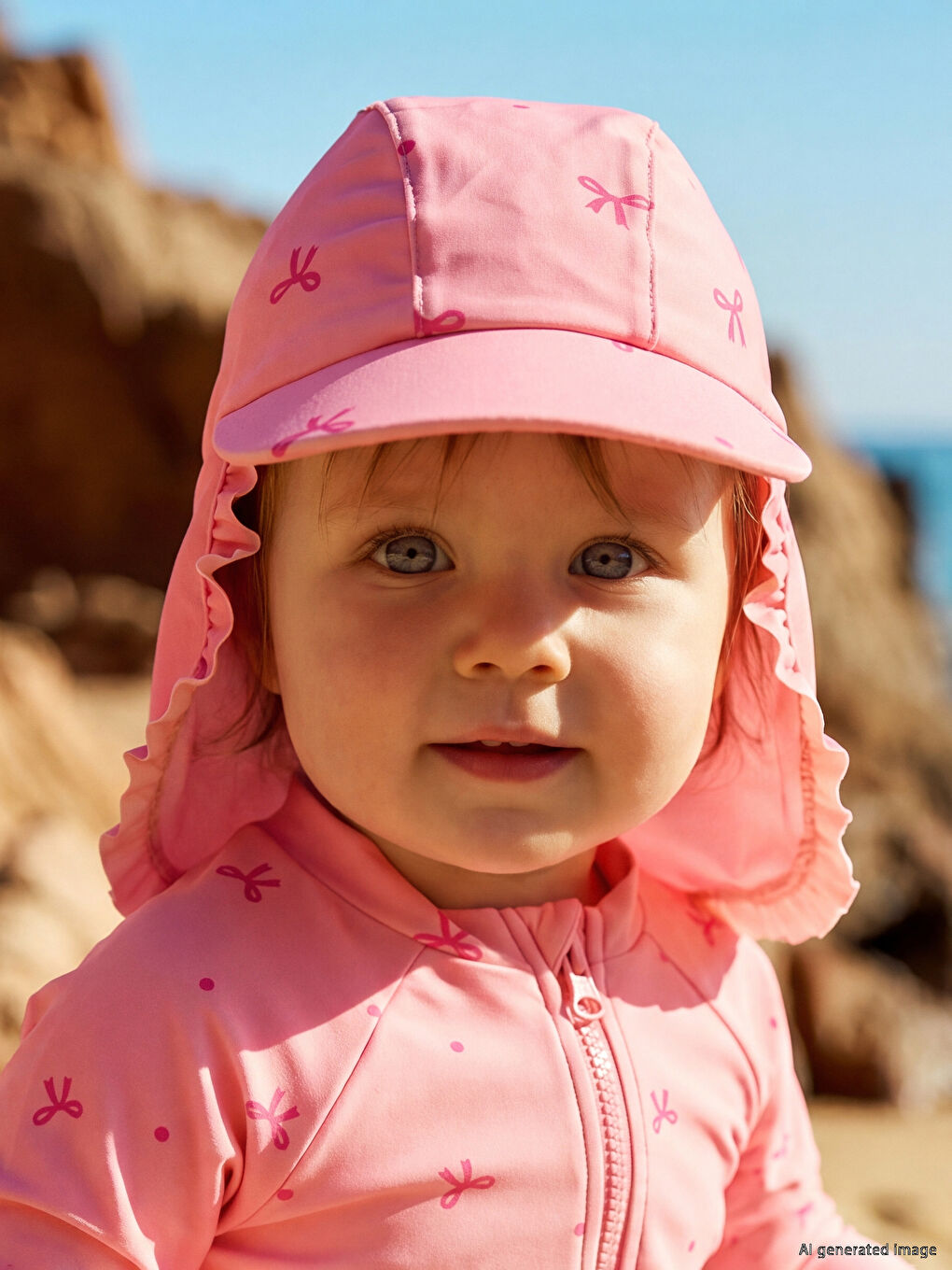 Girls' Hatted Swimsuit Set-1