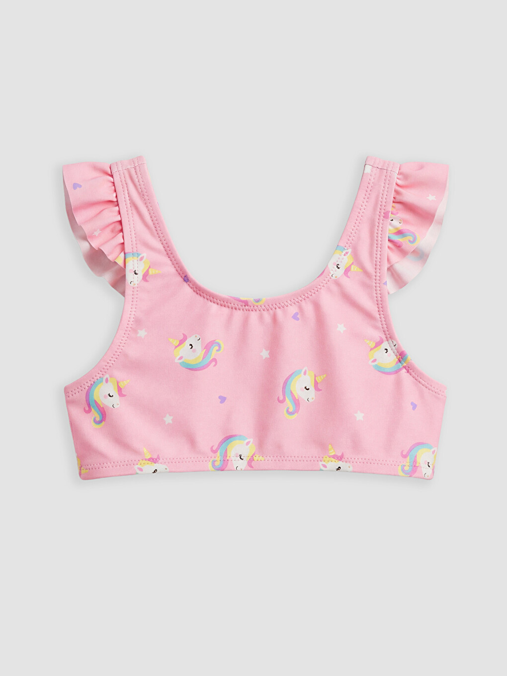 Pembe Baskılı Kız Çocuk Bikini Üst-1