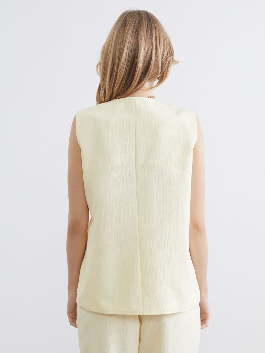 Σταυρωτό Υφής Κλασικό Γιλέκο για Γυναίκες-3