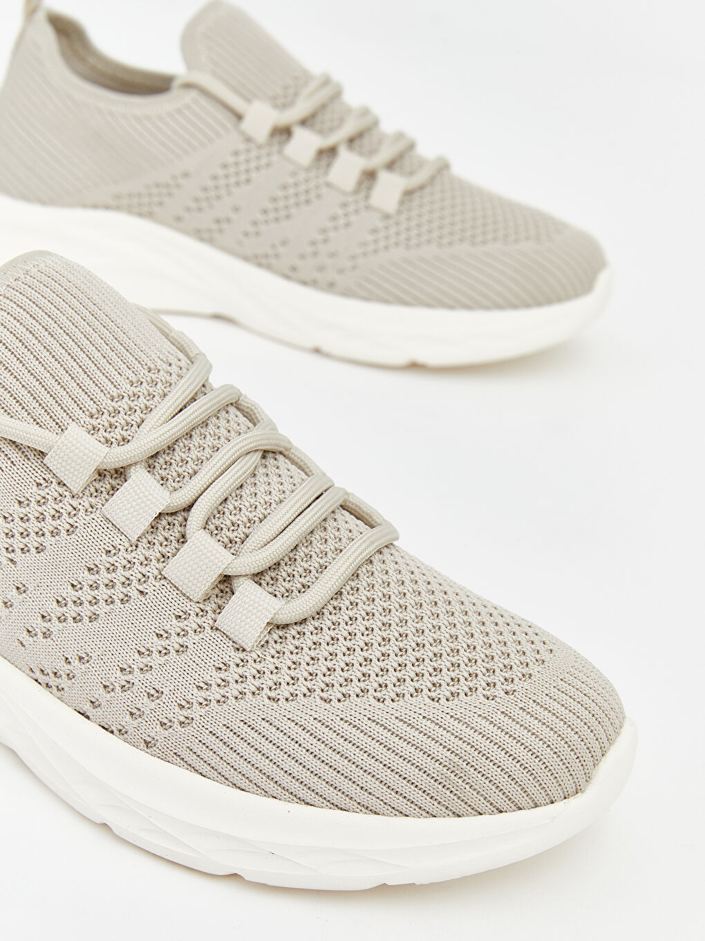 Bej Bağcıklı Kadın Spor Ayakkabı-2