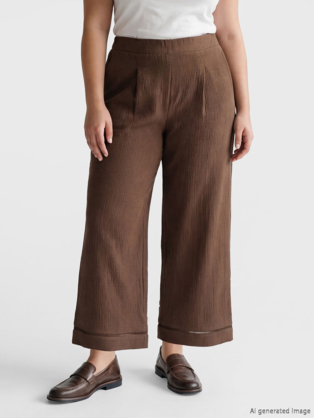 Elastic Waist Women's Muslin Trousers-1