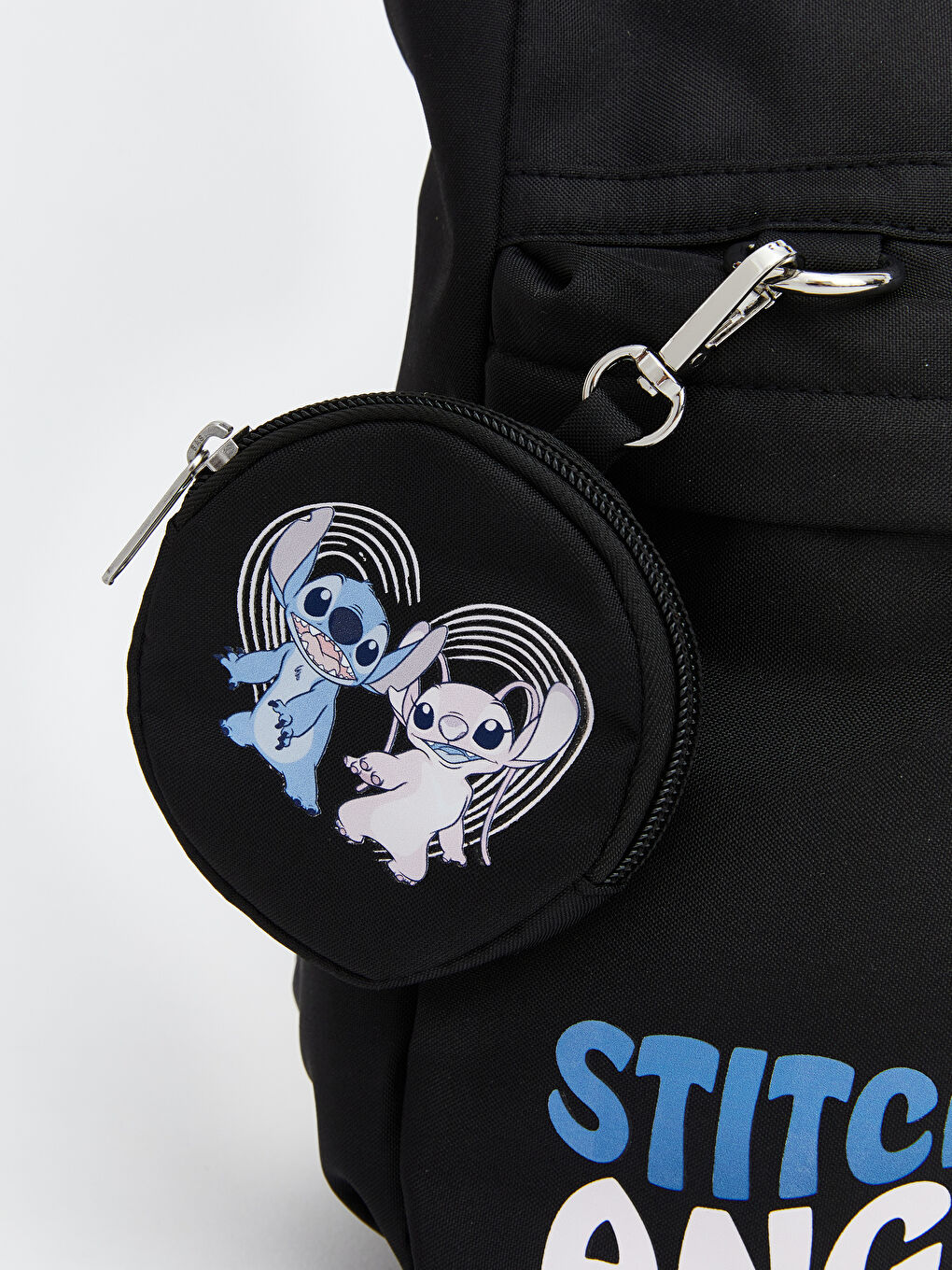 Siyah Stitch Ve Angel Baskılı Kız Çocuk Omuz Çantası
-2