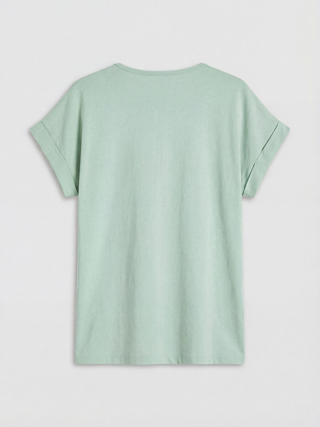 Yeşil Bisiklet Yaka Desenli Kadın Kaprili Pijama Takımı-2