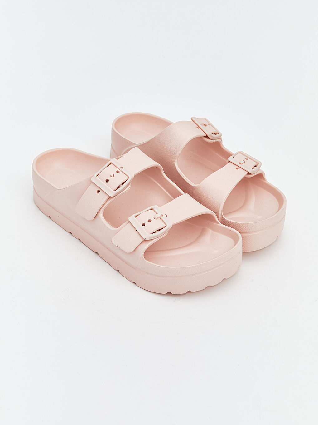 Buckle Detail Platform Women's Sliders