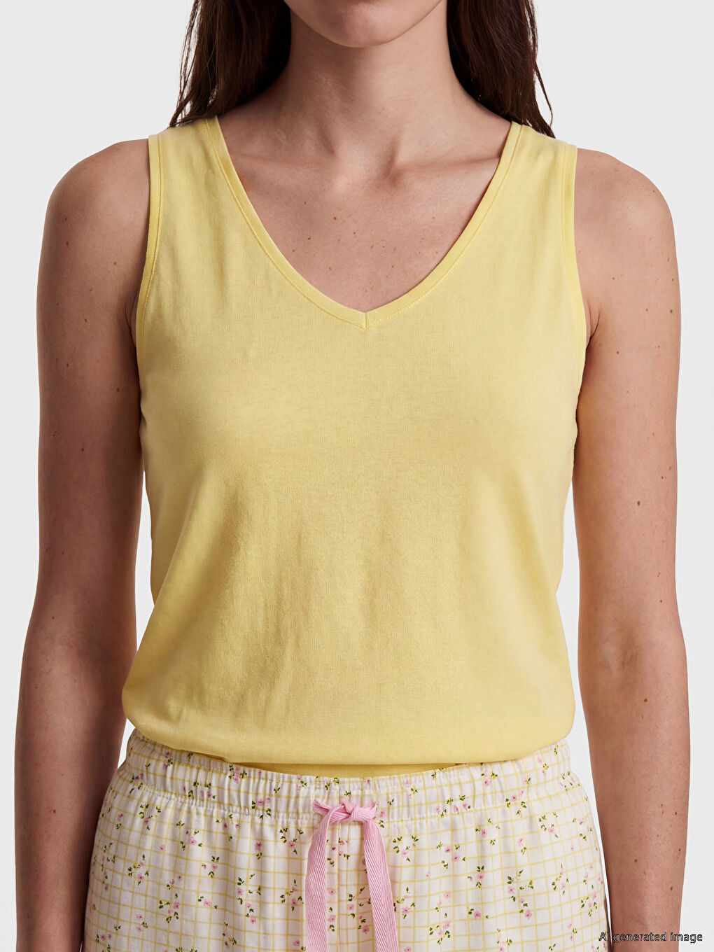 V Neck Patterned Women's Short Pyjamas Set-2