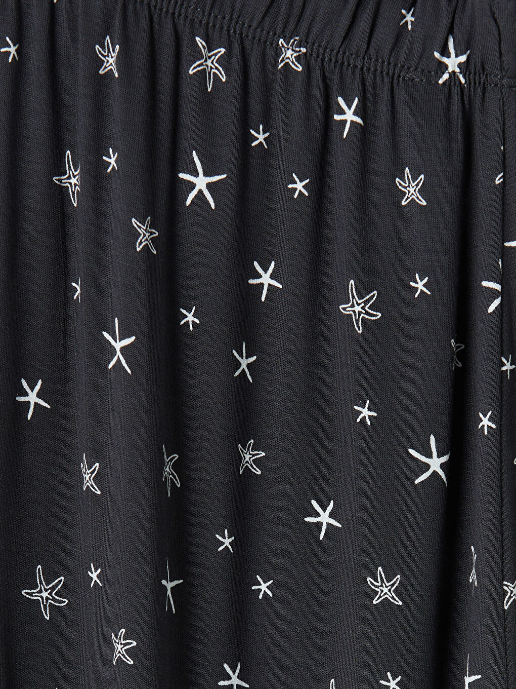 Antrasit Beli Lastikli Yıldız Desenli Kadın Pijama Altı-2