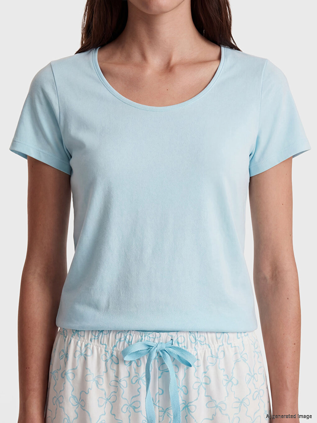 Crew Neck Women's Short Pyjamas Set-2