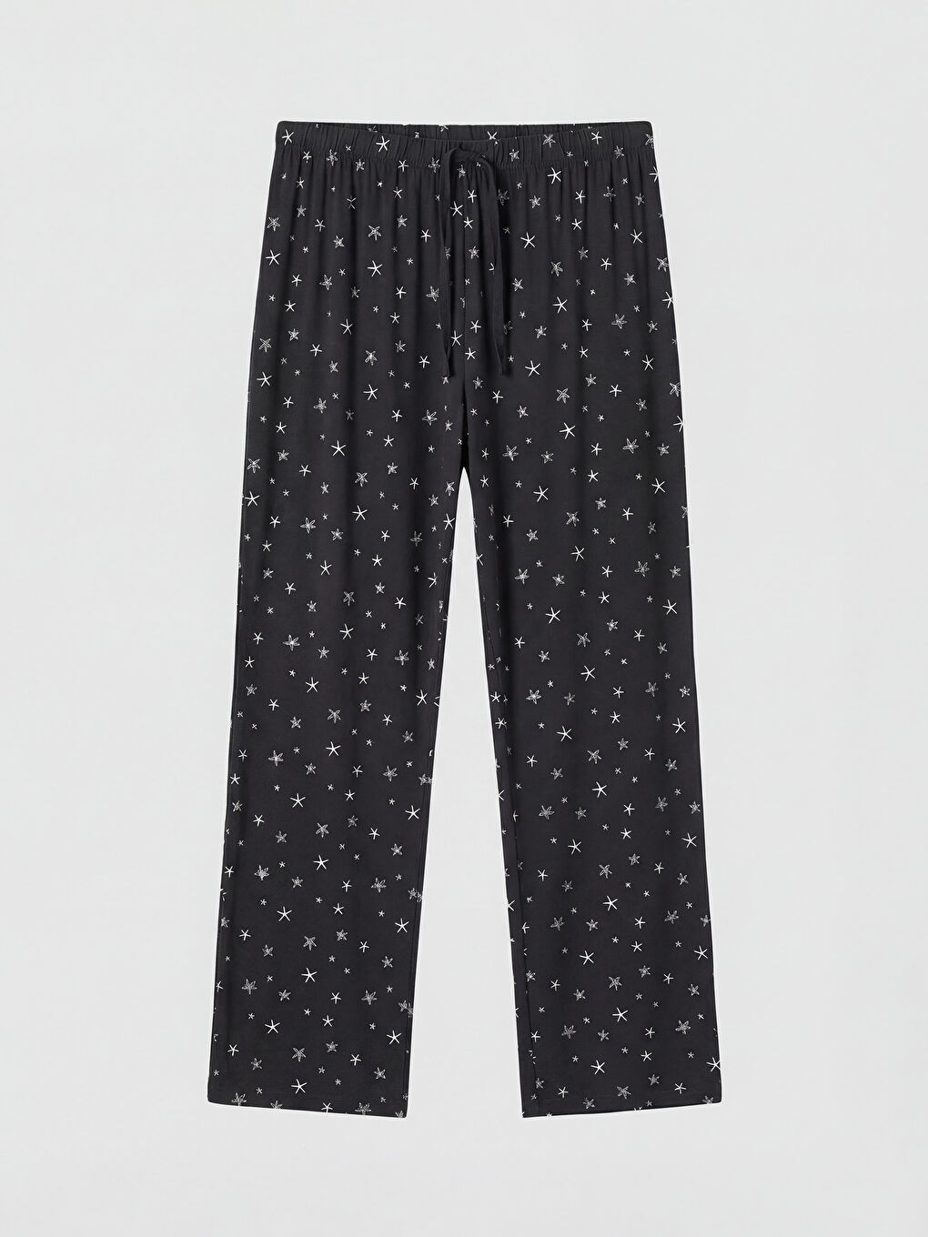 Antrasit Bisiklet Yaka Baskılı Kadın Pijama Takımı-6