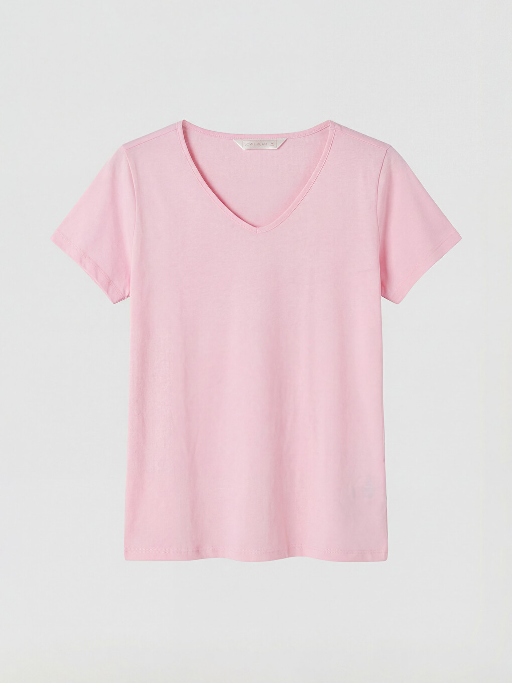 Pembe V Yaka %100 Pamuklu Kadın Pijama Üst-3
