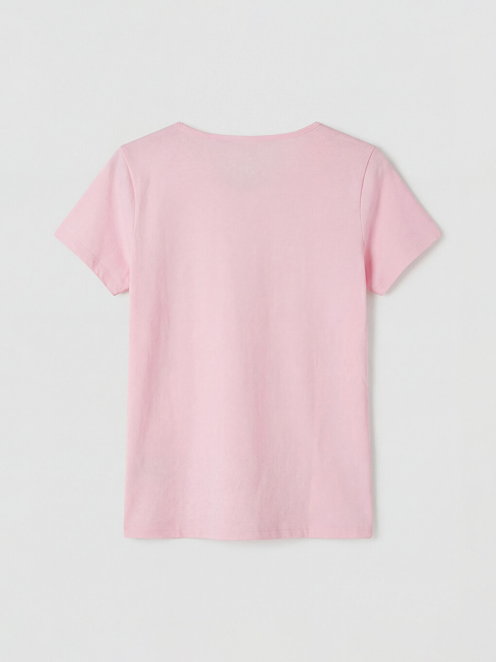 Pembe V Yaka %100 Pamuklu Kadın Pijama Üst-4