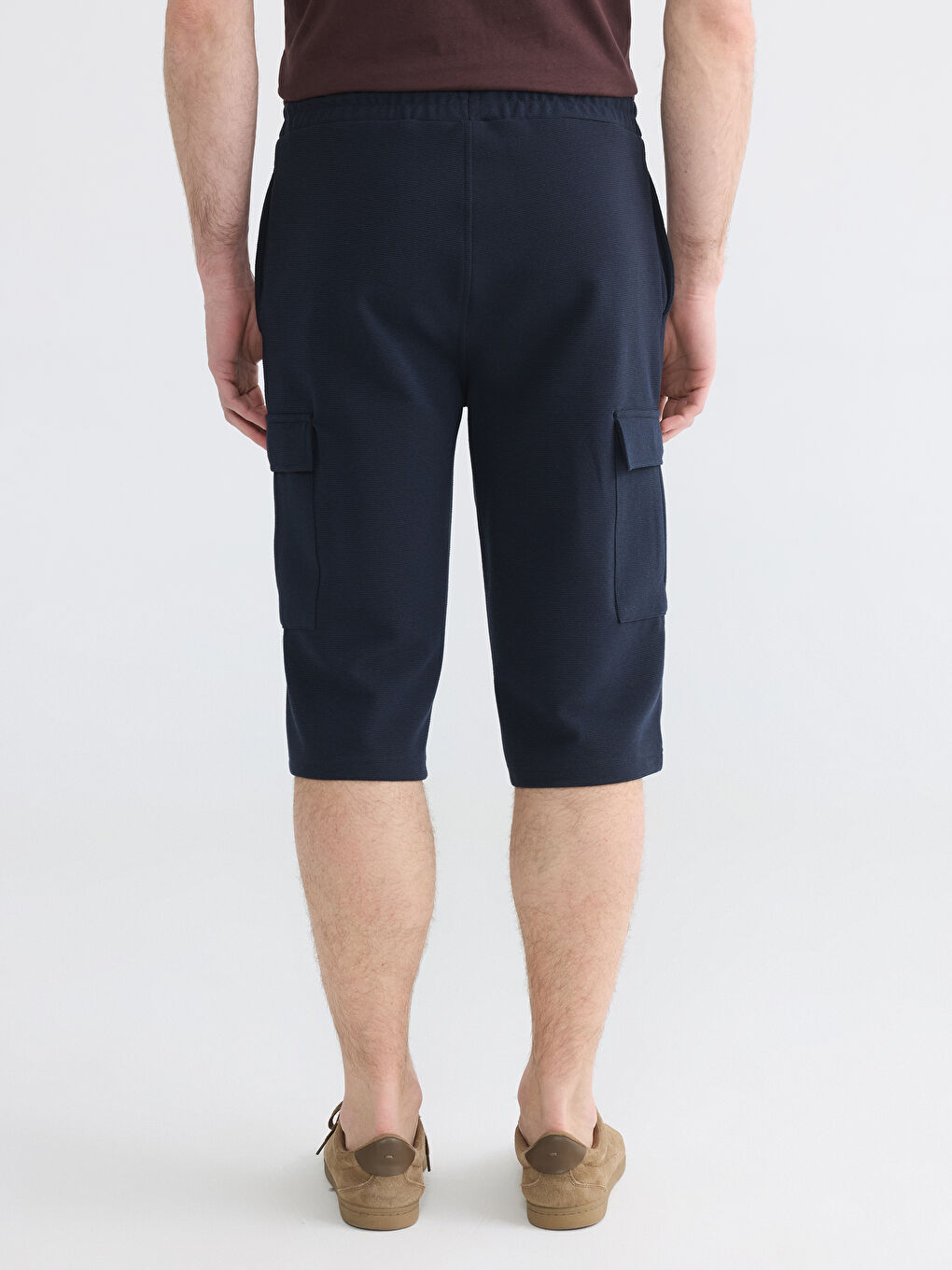 Lacivert Standart Kalıp Erkek Kargo Şort-3