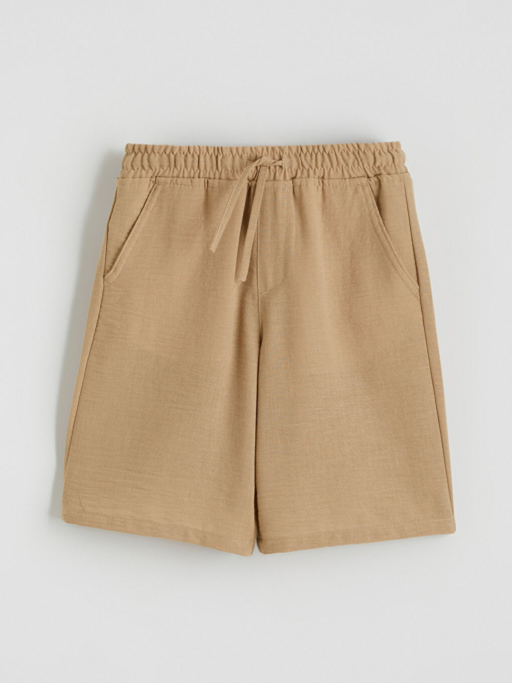 Kahverengi Beli Lastikli Erkek Çocuk Şort