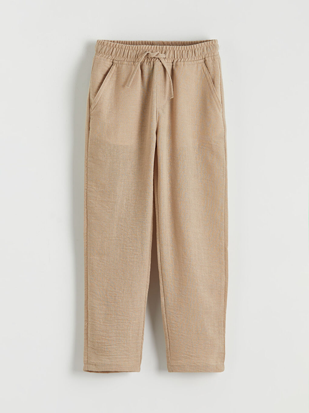 Bej Beli Lastikli Erkek Çocuk Pantolon