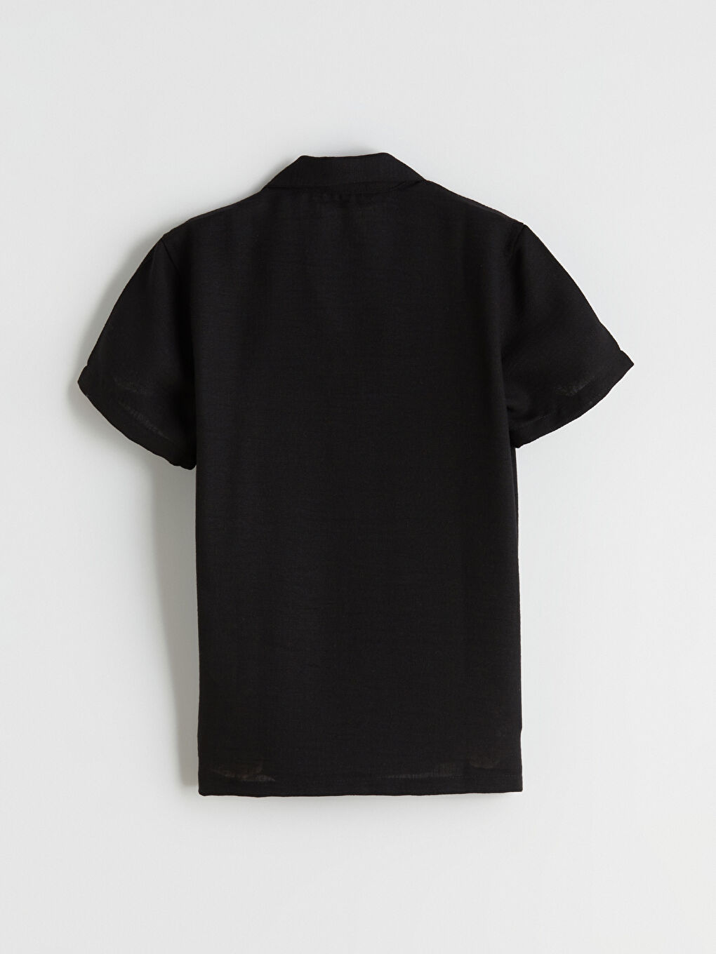 Siyah Kısa Kollu Erkek Çocuk Gömlek-2