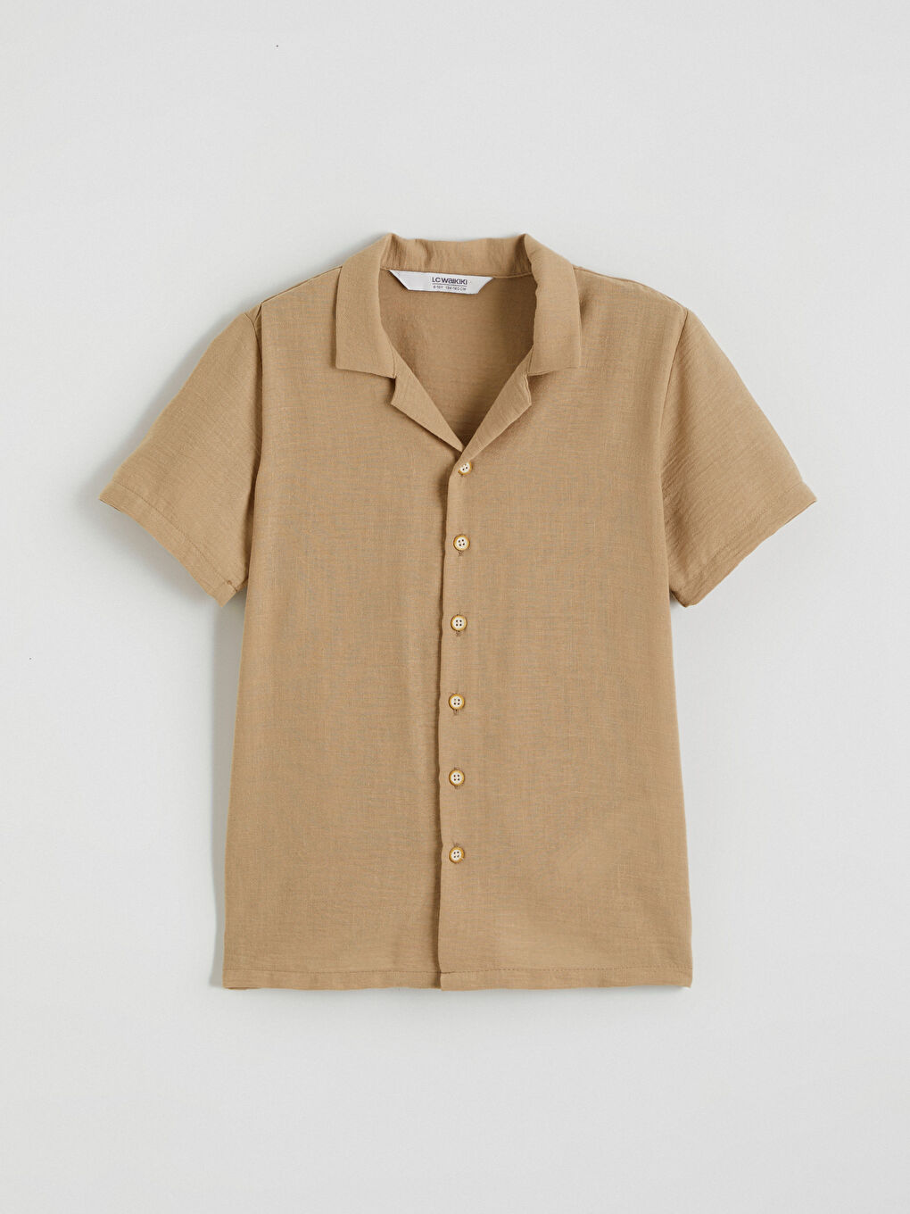 Kahverengi Kısa Kollu Erkek Çocuk Gömlek ve Şort-1