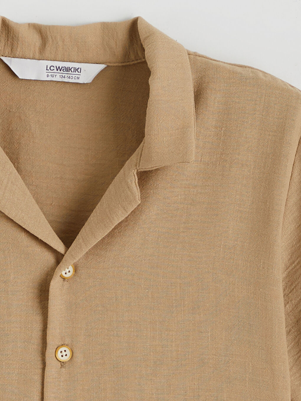 Kahverengi Kısa Kollu Erkek Çocuk Gömlek ve Şort-2