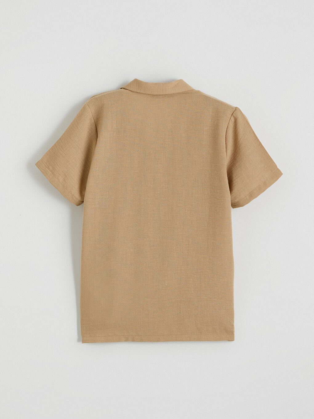 Kahverengi Kısa Kollu Erkek Çocuk Gömlek ve Şort-3