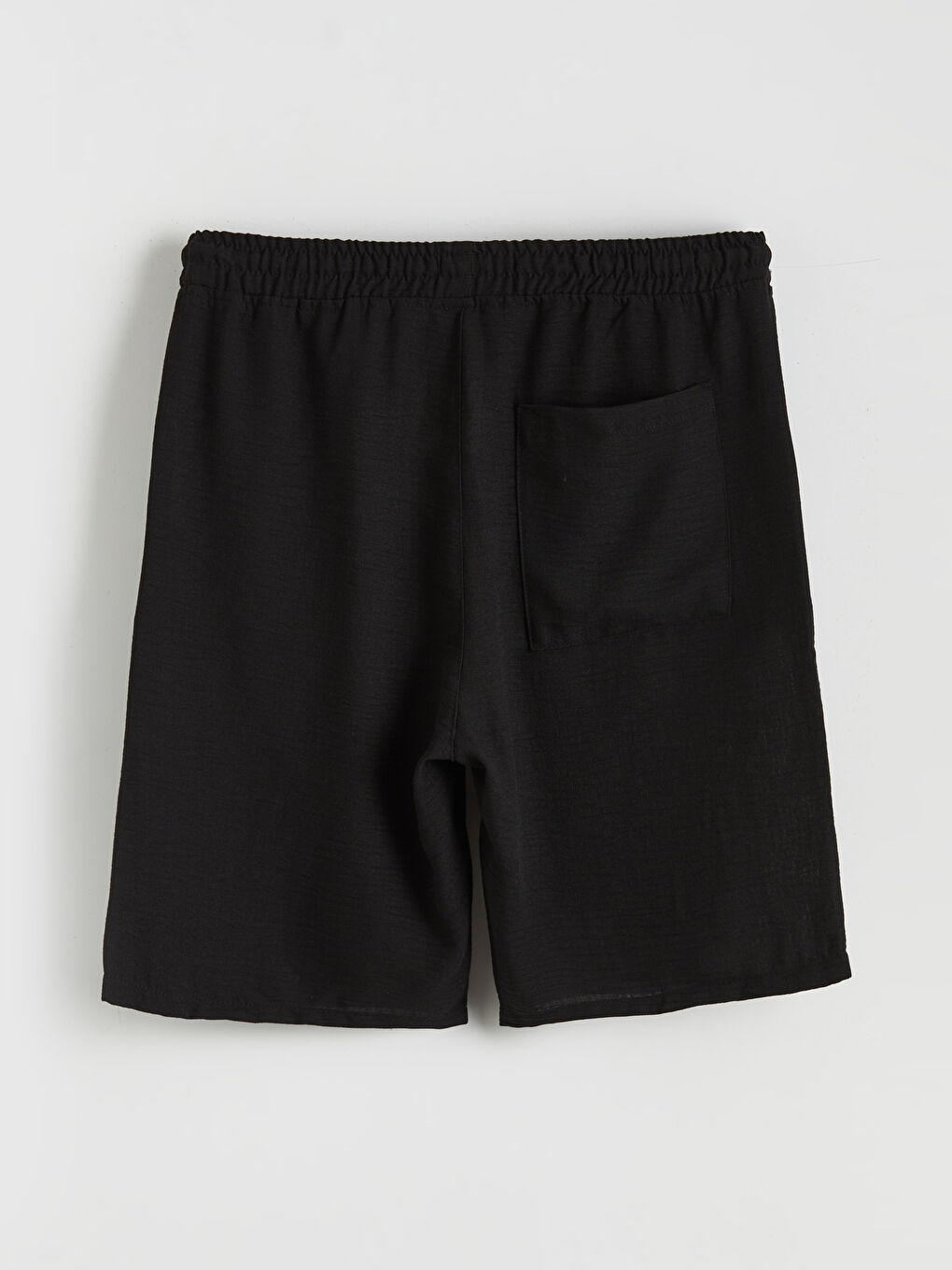 Siyah Rahat Kalıp Armürlü Erkek Şort-5