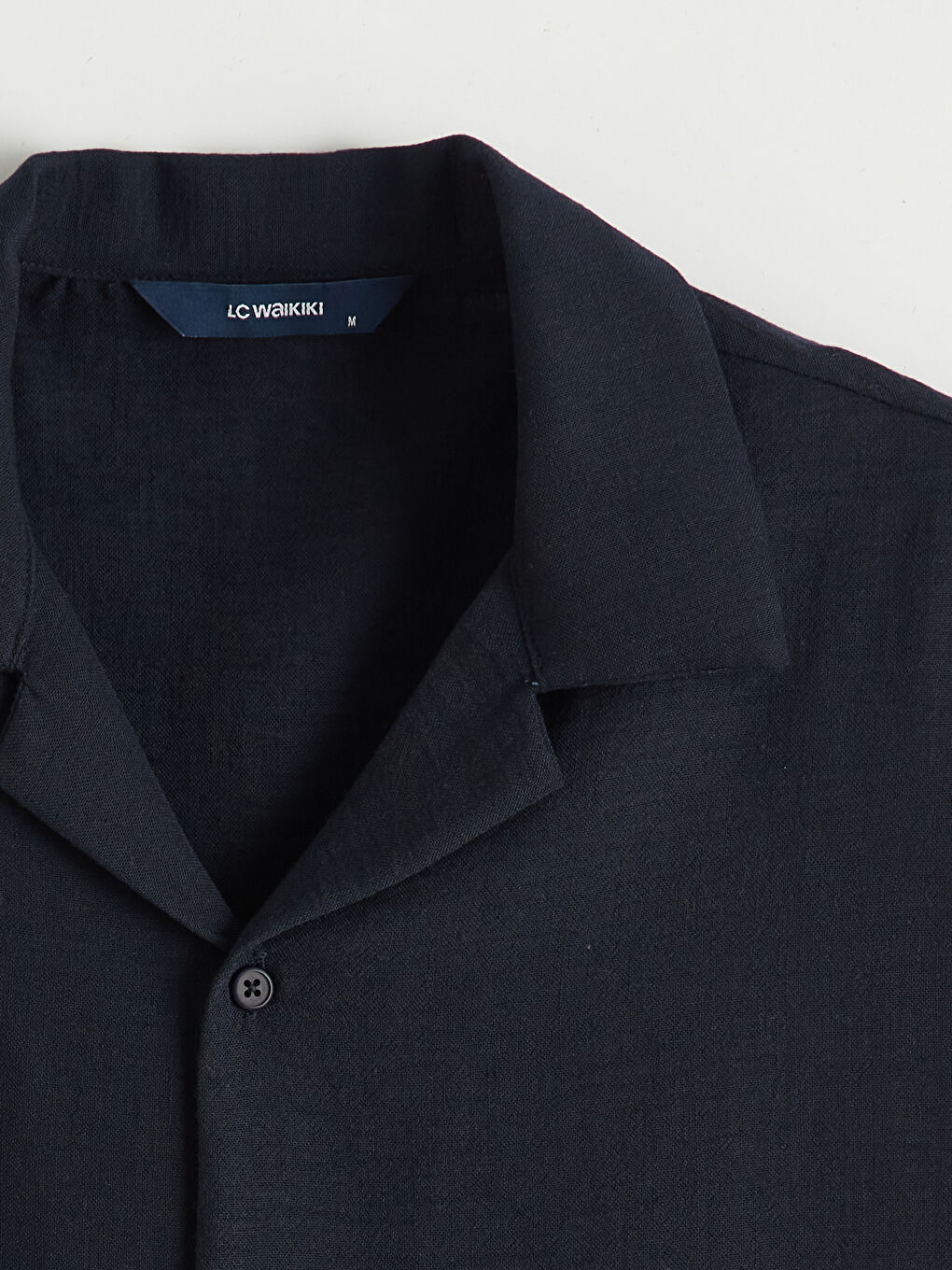 Lacivert Rahat Kalıp Armürlü Erkek Gömlek-5