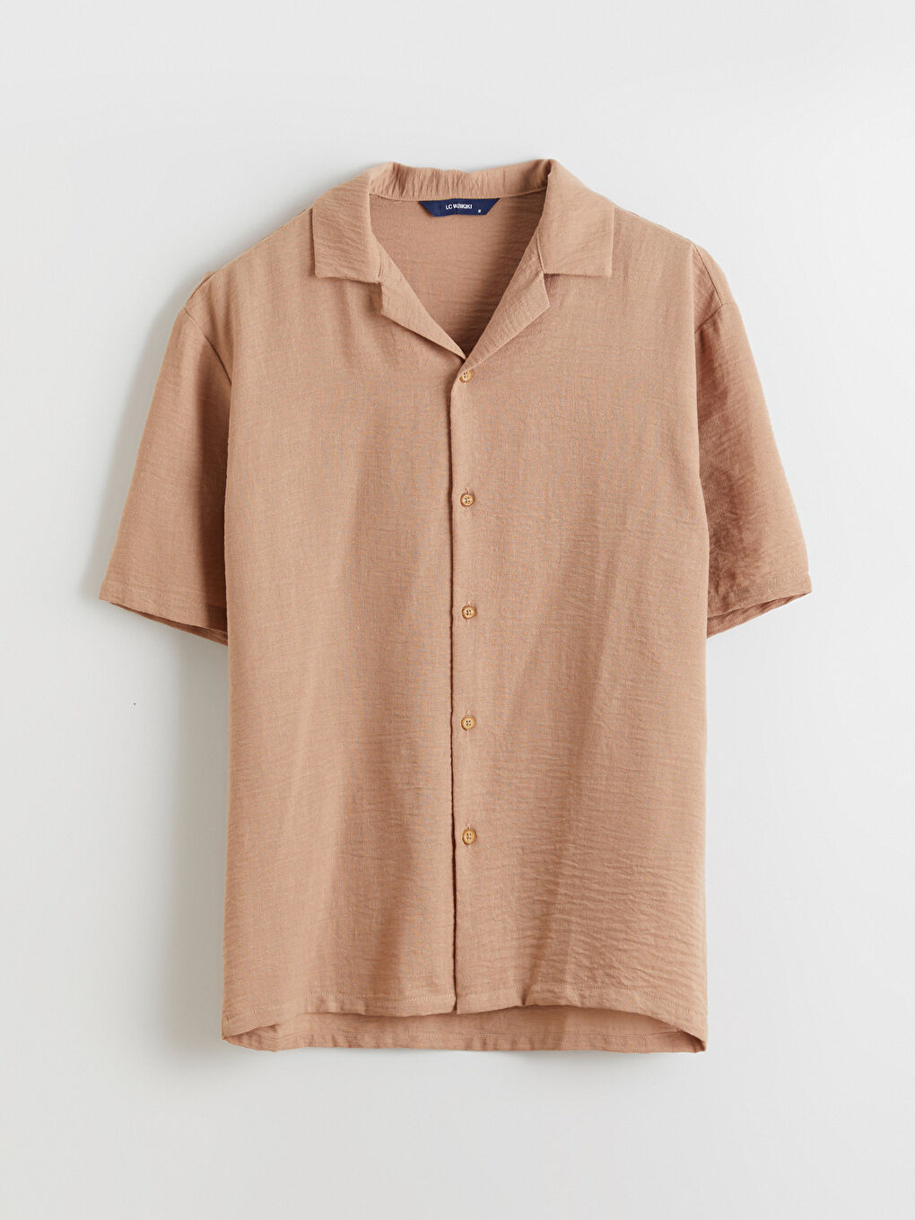 Kahverengi Rahat Kalıp Armürlü Erkek Gömlek-4