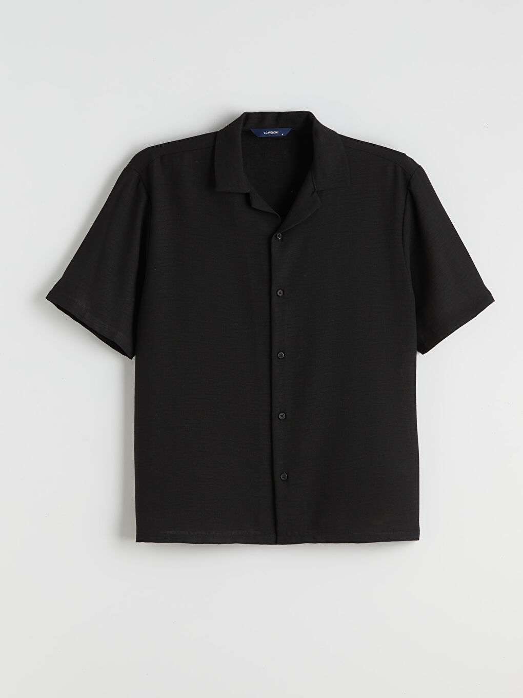 Siyah Rahat Kalıp Armürlü Erkek Gömlek-4