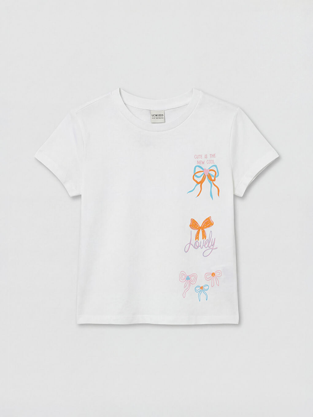Crew Neck Printed Girls' T-Shirt