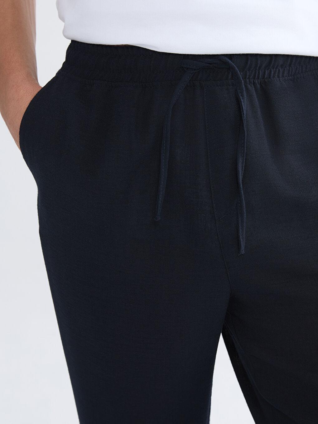 Lacivert Rahat Kalıp Armürlü Erkek Pantolon-2