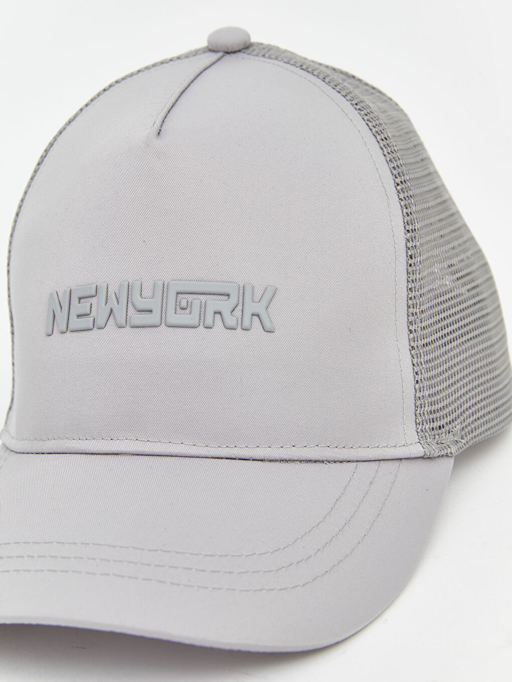 Gri File Detaylı Erkek Çocuk Kep Şapka-1