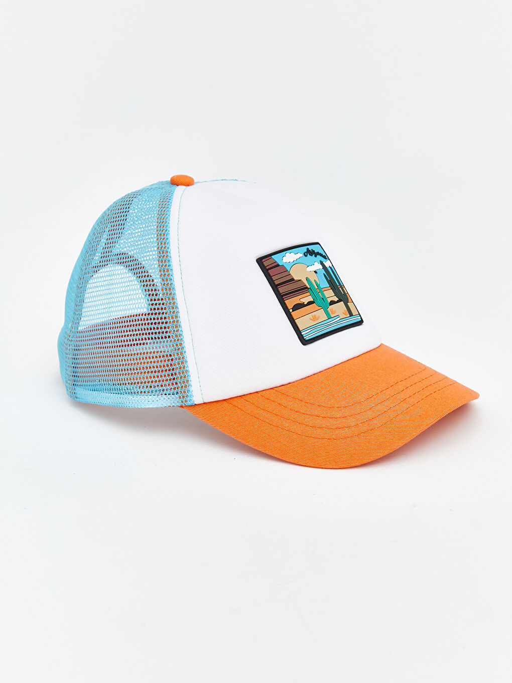 Ekru Baskılı Erkek Bebek Kep Şapka -1