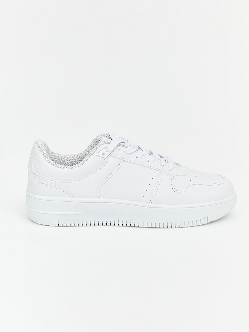 Beyaz Deri Görünümlü Kadın Spor Ayakkabı-1