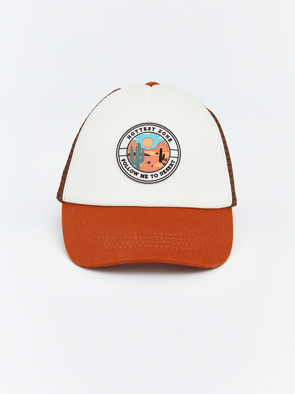 Ekru Nakışlı Erkek Bebek Kep Şapka