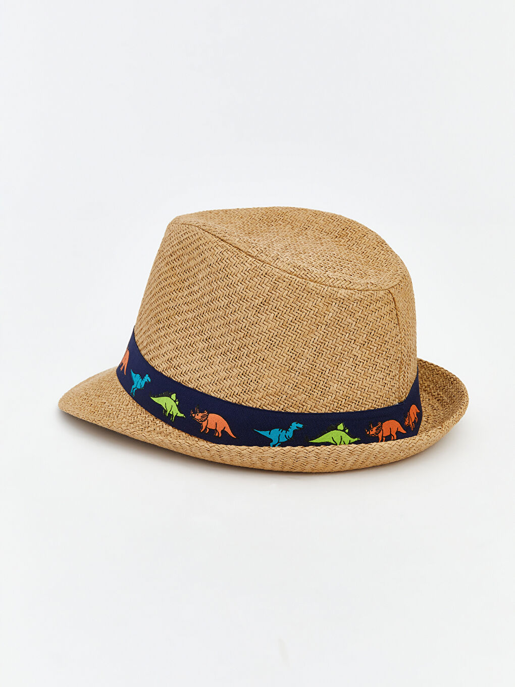 Bej Dinozor Baskılı Erkek Bebek Şapka -2