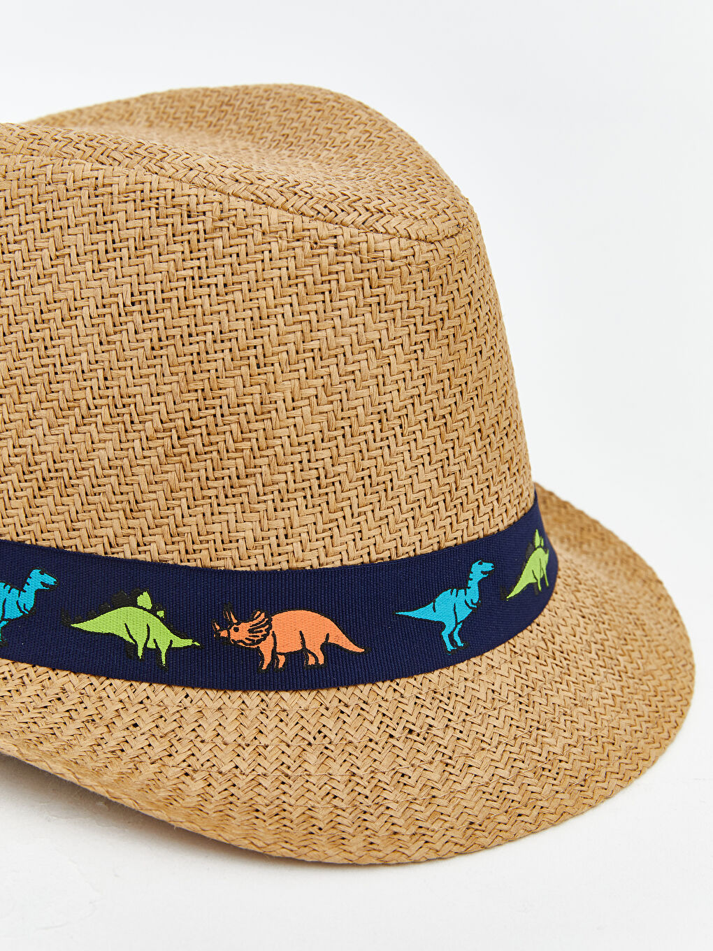 Bej Dinozor Baskılı Erkek Bebek Şapka -3