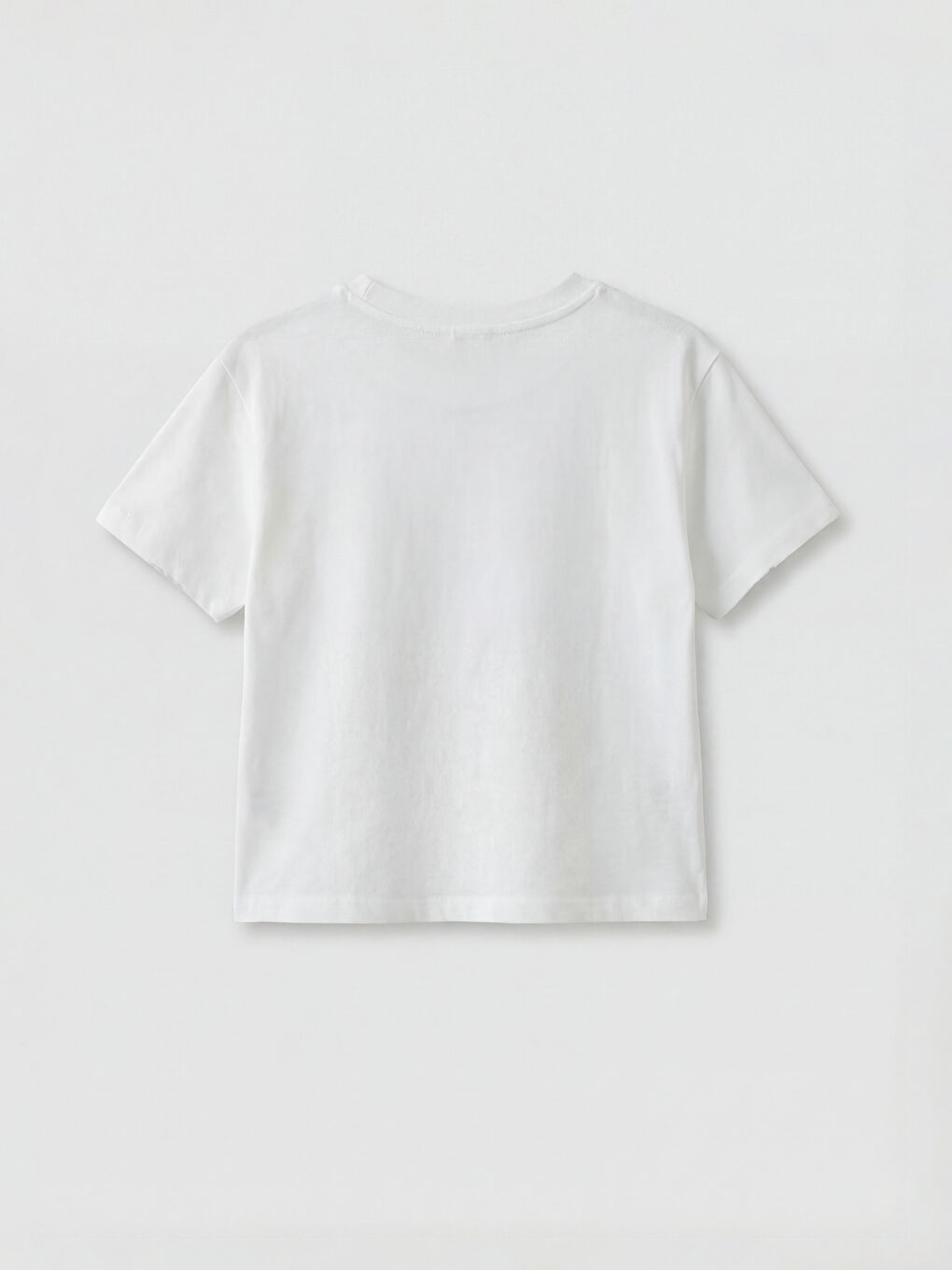 Тениска с обло деколте с къс ръкав с щампа за момичета-1