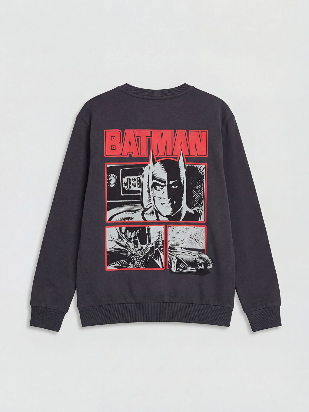 Crew Neck Batman Printed Boys' Sweatshirt-2