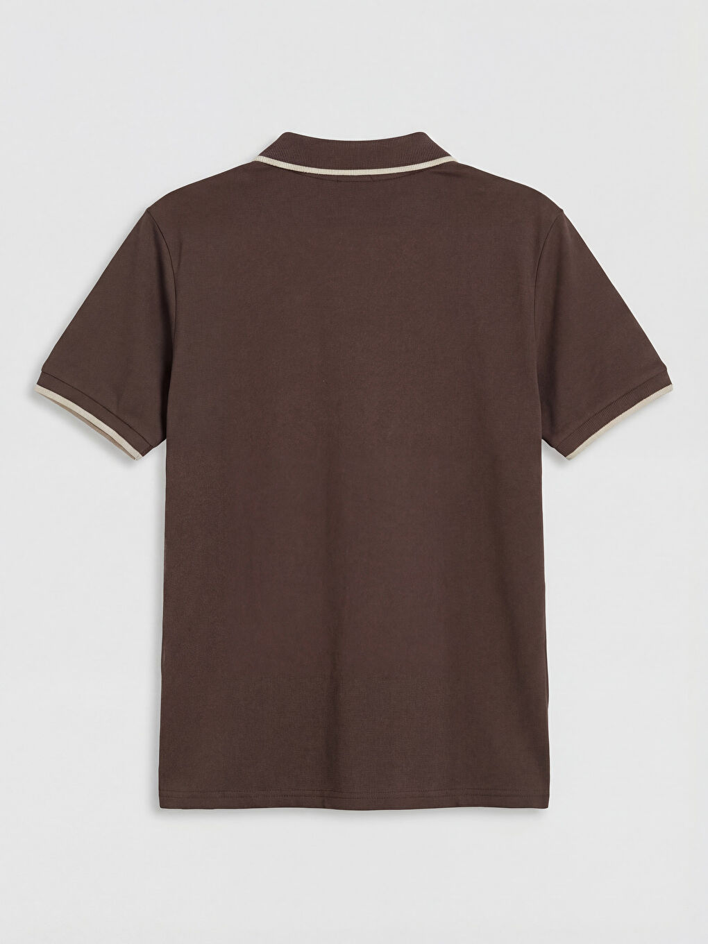 Kahverengi Dokulu Desenli Polo Yaka Erkek Çocuk Tişört-1