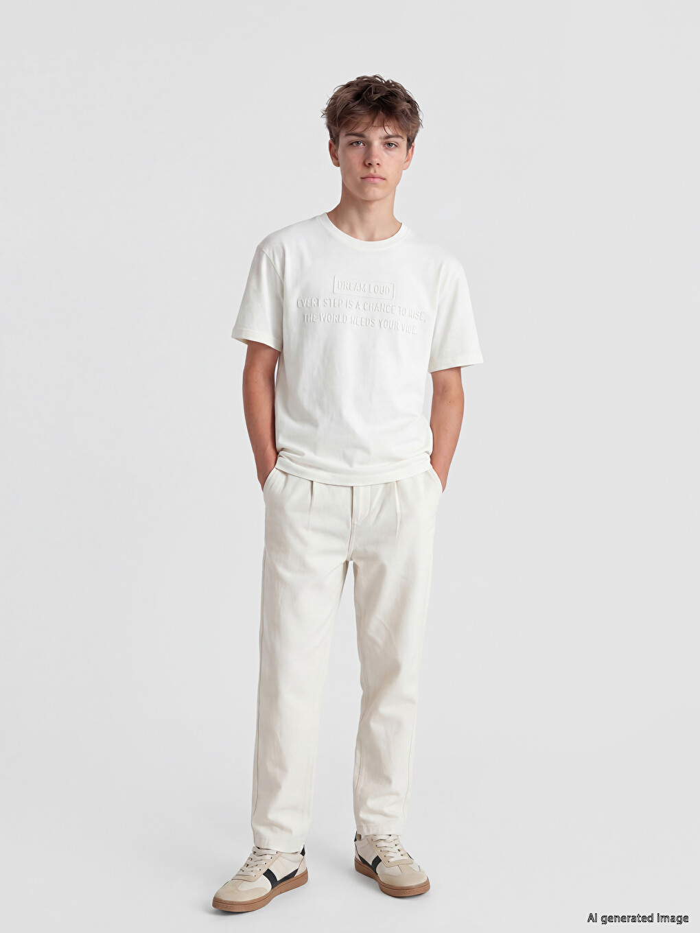 Embossed Print Boys' T-shirt