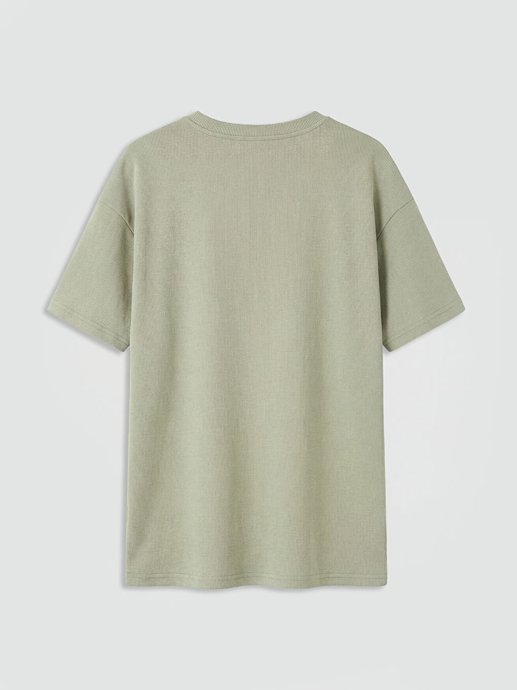 Gri Bisiklet Yaka Nakışlı Erkek Çocuk Tişört-1