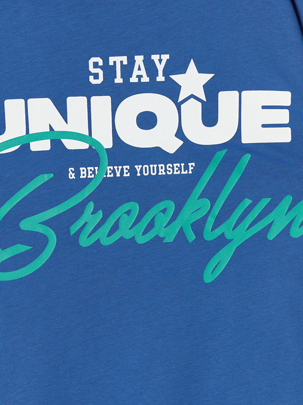 Mavi Bisiklet Yaka Slogan Baskılı Erkek Çocuk Tişört-3