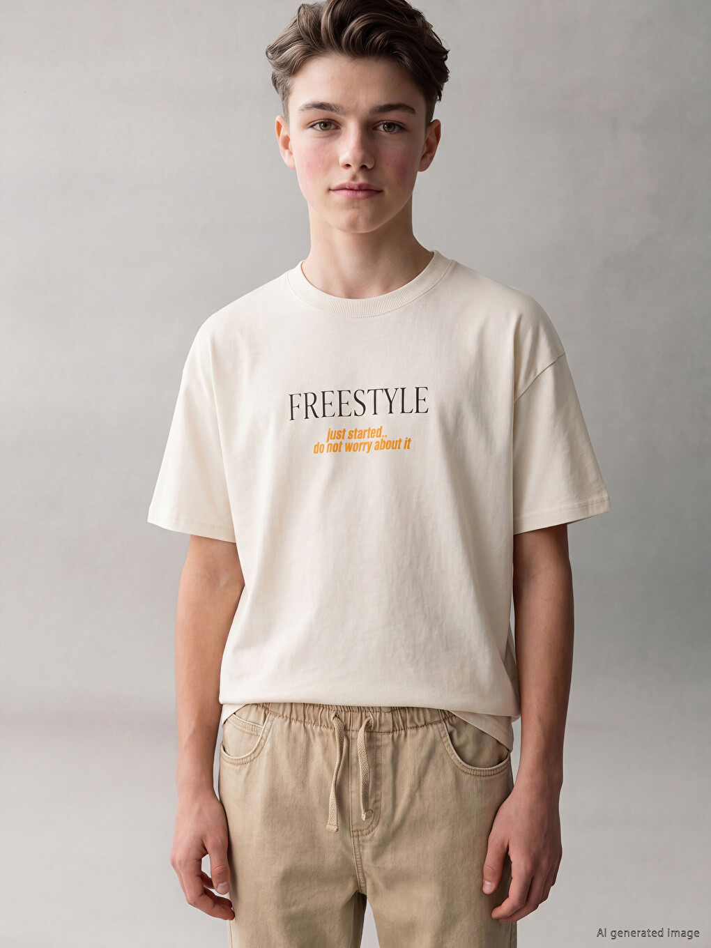 Crew Neck Printed Boys' T-Shirt-3
