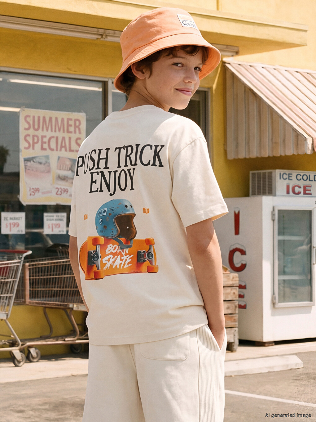 Crew Neck Printed Boys' T-Shirt